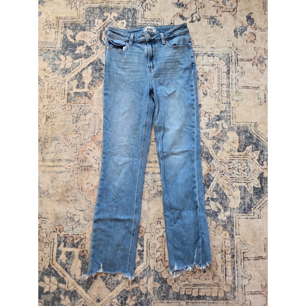 PAIGE Women's Size 25 Cindy Distressed Frayed Hem Skinny Denim Jeans